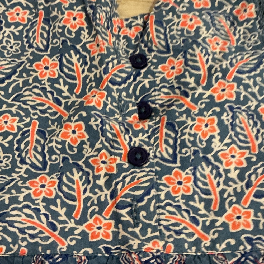 Roller Rabbit Navy and Pink Patterned Kids Dress - Picture 3 of 3